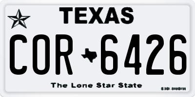 TX license plate COR6426