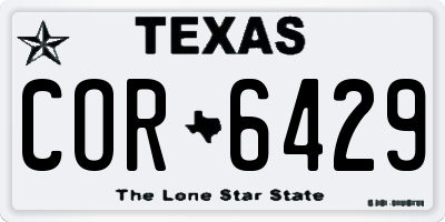 TX license plate COR6429