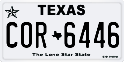 TX license plate COR6446