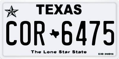TX license plate COR6475