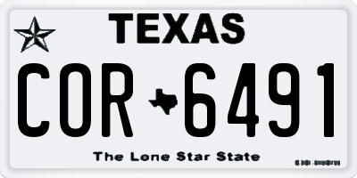 TX license plate COR6491