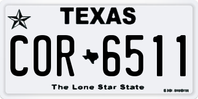 TX license plate COR6511
