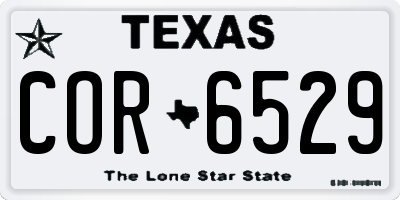 TX license plate COR6529