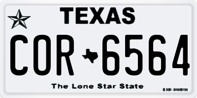 TX license plate COR6564