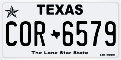 TX license plate COR6579