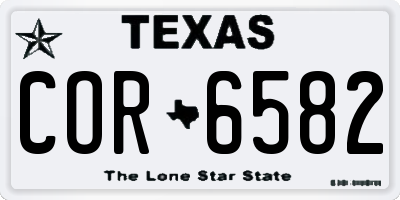 TX license plate COR6582