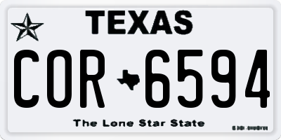TX license plate COR6594
