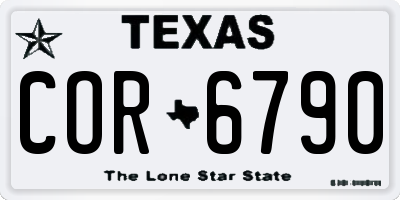 TX license plate COR6790
