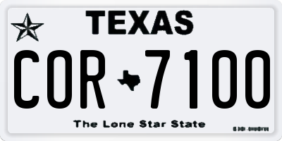 TX license plate COR7100