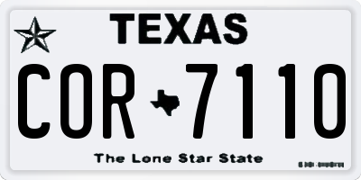 TX license plate COR7110