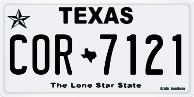 TX license plate COR7121