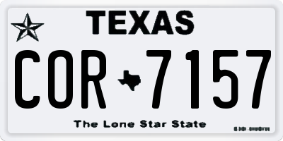 TX license plate COR7157