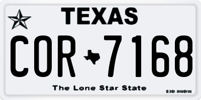 TX license plate COR7168
