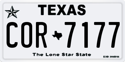 TX license plate COR7177