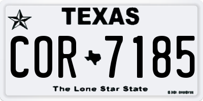 TX license plate COR7185