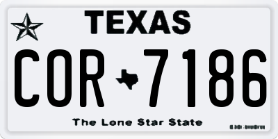 TX license plate COR7186