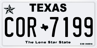 TX license plate COR7199