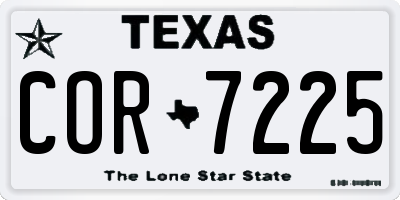 TX license plate COR7225