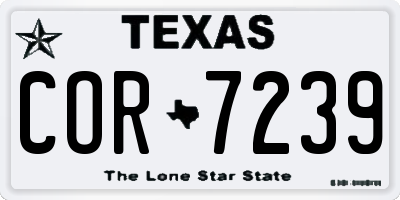 TX license plate COR7239