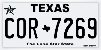 TX license plate COR7269