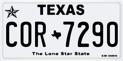 TX license plate COR7290