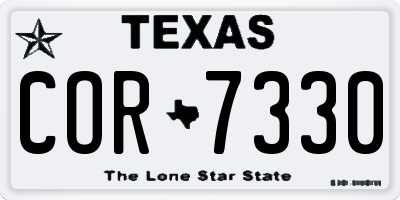 TX license plate COR7330