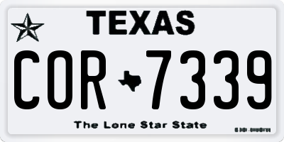TX license plate COR7339