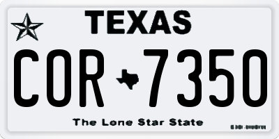 TX license plate COR7350