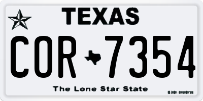 TX license plate COR7354