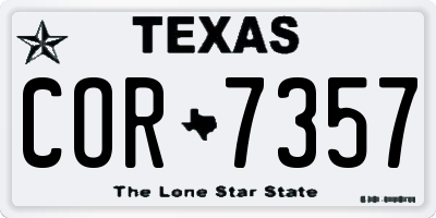 TX license plate COR7357
