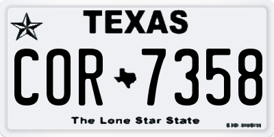 TX license plate COR7358