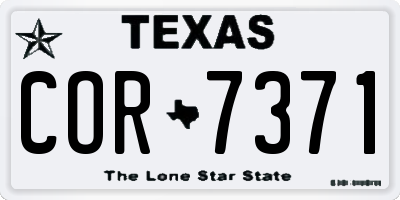TX license plate COR7371