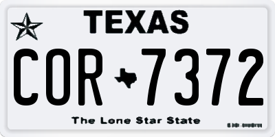 TX license plate COR7372