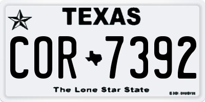 TX license plate COR7392