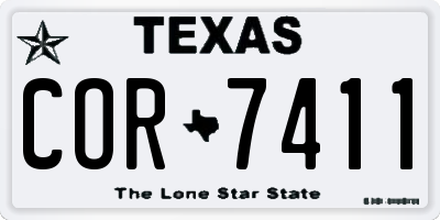 TX license plate COR7411