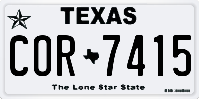 TX license plate COR7415