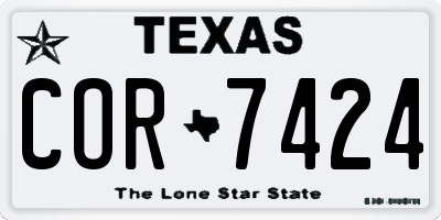 TX license plate COR7424