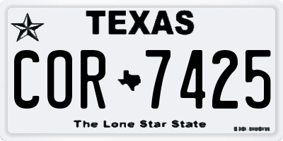 TX license plate COR7425