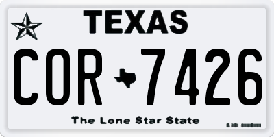 TX license plate COR7426