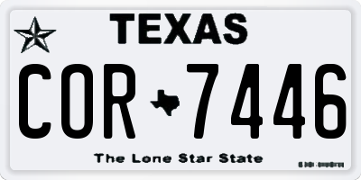 TX license plate COR7446