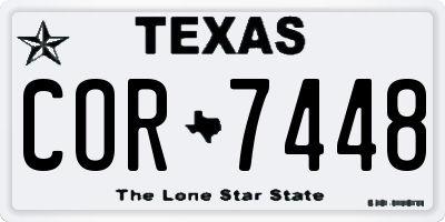 TX license plate COR7448