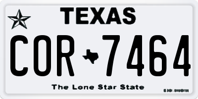 TX license plate COR7464