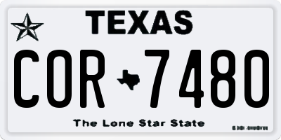 TX license plate COR7480