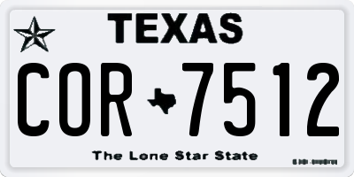 TX license plate COR7512