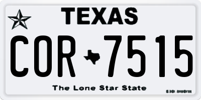 TX license plate COR7515
