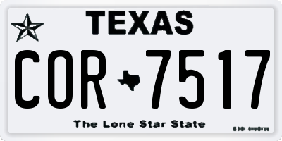 TX license plate COR7517