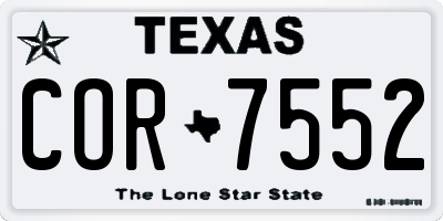 TX license plate COR7552