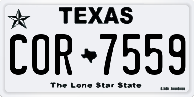 TX license plate COR7559
