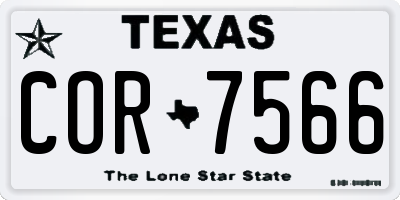 TX license plate COR7566