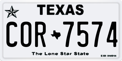 TX license plate COR7574